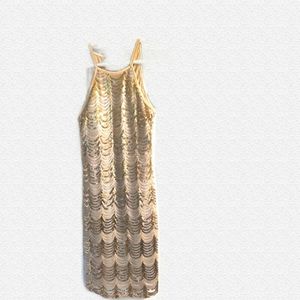 Gold shiny dress with sequence